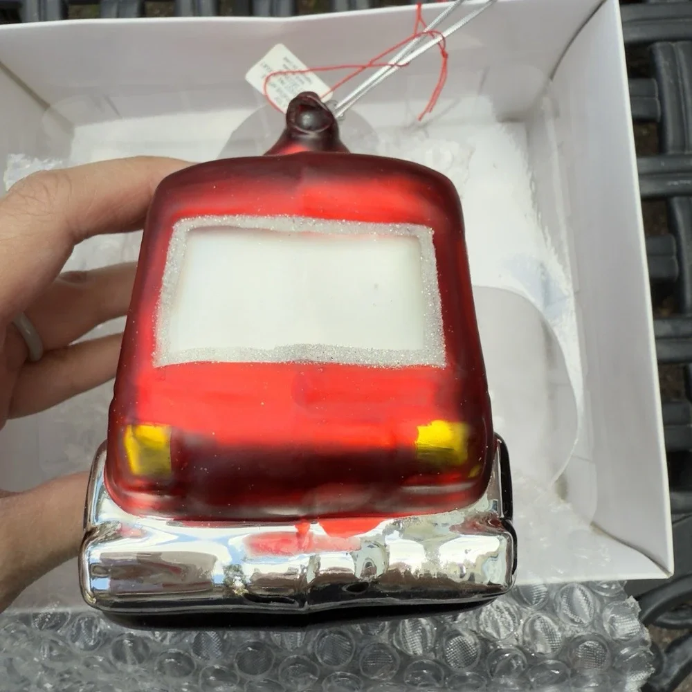 Vtg 90s Dept 56 Mercury Glass Sport Utility Vehicle Ornament Large Shiny Red Car
